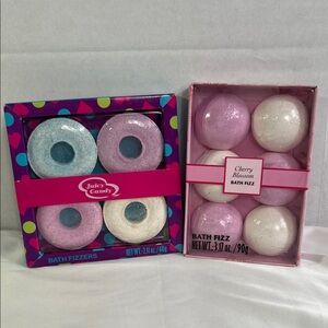 Juicy Candy & Cherry Blossom Bath Fizzers Set of 2 Perfect Gift Pink White Small